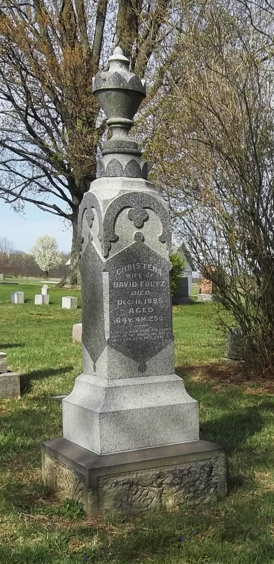 Christina Huffman Foltz headstone